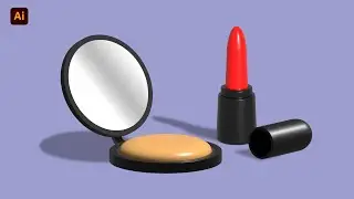 HOW TO CREATE 3D LIPSTICK and FOUNDATION | Illustrator Tutorial 💄