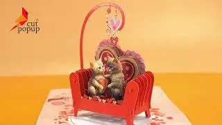 New 3 Valentine Greeting cards with animal symbols in 3D Pop-up