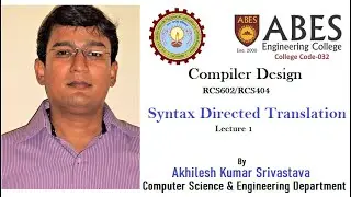 Syntax Directed Translation (SDT) - Lecture 1