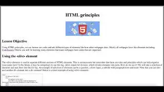 HTML principles