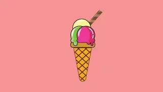 Adobe Illustrator Tutorial: How to draw flat design Ice Cream
