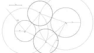 How to Draw the Tangent circles between two Given Circles Knowing its Radius (2 solutions)