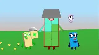 numberfanagram characters getting a bucket stuck on their eyes