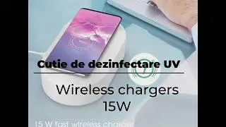 Cutie de dezinfectare UV - DELUXE - cu incarcator wireless pentru telefoane - 15W