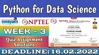 NPTEL 2022: Python For Data Science Week 3 Answers | Python For Data Science Assignment 3 Solutions