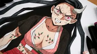 Drawing Nezuko’s Big Transformation From Demon Slayer