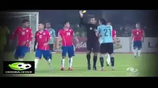 Jara le mete el dedo en el culo a Edinson Cavani y provoca expulsión • Chile vs Uruguay 1 0 2015