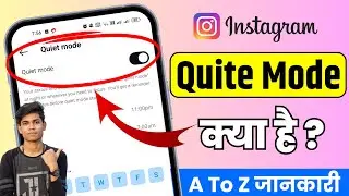 Instagram Par Quiet Mode Kya Hota Hai | What Is Quiet Mode On Instagram | In Hindi