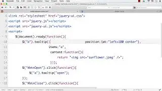 jQueryUI - Widget Tooltip 6 - Methods and Events