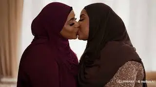 Two Hijab Women Romantic Lesbians Kissing ! 😍 