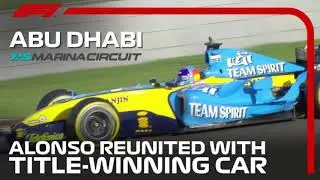 Fernando Alonso lapped the Yas Marina track in his 2005 F1 title-winning Renault.