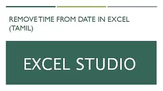 Remove Time from Date in excel (Tamil)