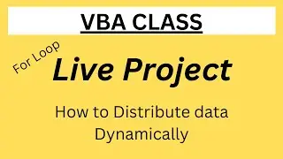 Excel VBA | VBA For Loop | Project Data Distributor | #MISSupportJunction