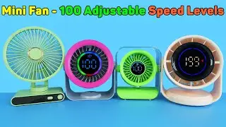 Mini Fan - 100 Wind Speeds Adjustable, Desktop Fan, Strong Winds For Summer | Unboxing & Review