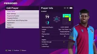 Djaniny samedo face e football pes 2020 Trabzonspor