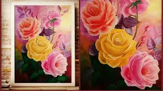 Painting a Beginner Rose with Acrylics\\ ROSE BLOSSOM PAINTING TUTORIAL|