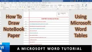 Designing Notebook Paper in Microsoft Word Tutorial for Beginners