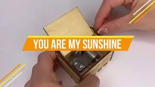 Custom Engraving Music Box from Wood with "You are my Sunshine" song by Johny Cash