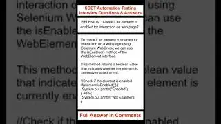 SELENIUM : JAVA : Check if an element is enabled for interaction on a web page?