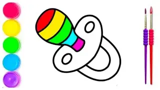 Menggambar dot untuk anak-anak | Draw a pacifier for children | Dessine une tétine pour les enfants