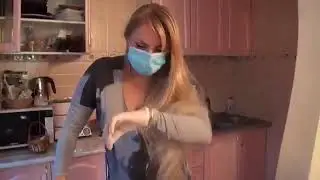 Female thief in mask and gloves
