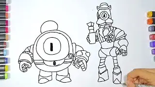 menggambar dan mewarnai karakter Brawl Star