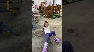 Learning to Rollerblade: Cute Baby Girl Fails and Triumphs 