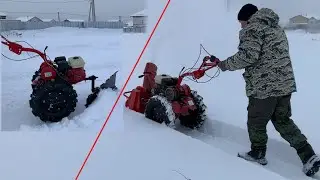 Уборка снега мотоблоком