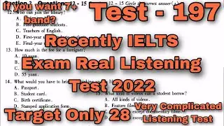 VERY HARD LISTENING TEST 2022 | BC & IDP REAL IELTS LISTENING TEST | NEW IELTS LISTENING TEST 2022