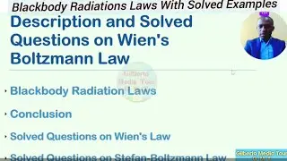 Blackbody Radiations Laws (Wien's Law and Stefan Boltzmann Law) With Solved Examples