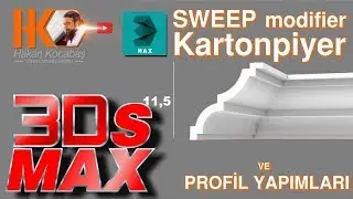 Kartonpiyer ve Profil yapımı - 3DS Max Sweep Modifier - Loft