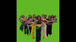 Beautiful girl group belly dance green screen video effects
