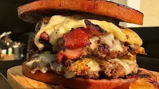 ULTIMATE MUSHROOM SWISS BURGER/ NON VEGAN SANDWICH CHALLENGE/BISON BURGER/SMASH BURGER/KETO RECIPE