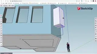 Sketchup How to cut a hole in a diagonal wall