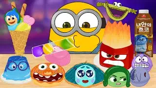 [ASMR] 미니언즈 인사이드아웃2 디저트 애니먹방(Minions Inside Out 2 Food Animation Mukbang)