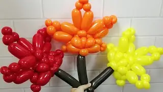Maple leaf from balloons Hoja de arce de globos