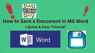 How to Save a Document in MS Word | Quick & Easy Tutorial | PTTV