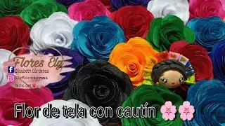 Flor de tela con pirografo//flores de tela//floresely