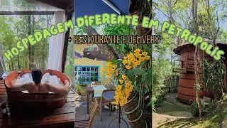PETRÓPOLIS: ARARAS - Me hospedei em um BARRIL DE VINHO 😱🍷 + RESTAURANTE AFRANIO🍽️ + DELIVERY PIZZA 🍕