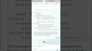 Bing's AI Chatbot write a Python Arbitrage Trading Bot Code 