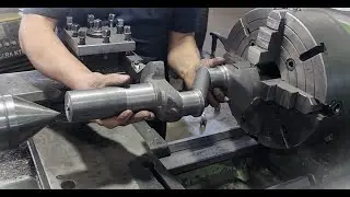 Crankshaft machining by lathe using fixture #lathe