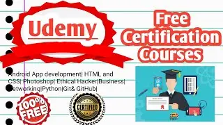 Udemy Free Certification Courses| Online certificate for free|For all students