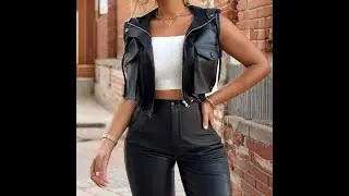 Casual Leather Jacket with Drawstring