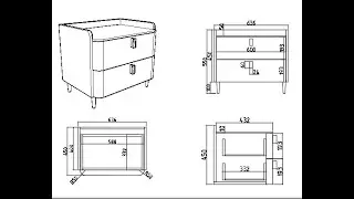 How to Draw in AutoCAD a Bedside Table Easy, millwork drawings