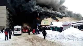 Горит рынок в Искитиме