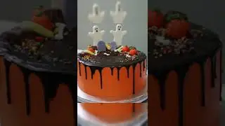 Chocolate Dip Halloween Cake #shorts #shorts