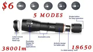 Лучший фонарик AloneFire E17 XM-L T6 3800LM из Китая за $6 Обзор и Распаковка