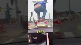 Road Rager Goes Crazy & Jumps On Tesla!