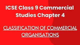 Classification of Commercial Organisations - Class 9, ICSE, Commercial Studies, Chapter 4 (in hindi)