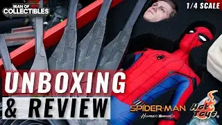 Hot Toys SPIDER-MAN DELUXE 1/4 Scale Unboxing and Review | Spider-Man Homecoming